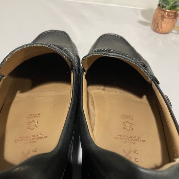 GEOX MADE IN ITALY MEN SHOES BLACK LEATHER LOAFERS SIZE 40 (US 7.5)